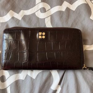 Kate spade alligator print leather wallet